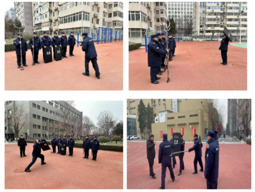 锤战实战硬功  守护校园平安       ----华远卫士全面提升春季开学暨两会校园安